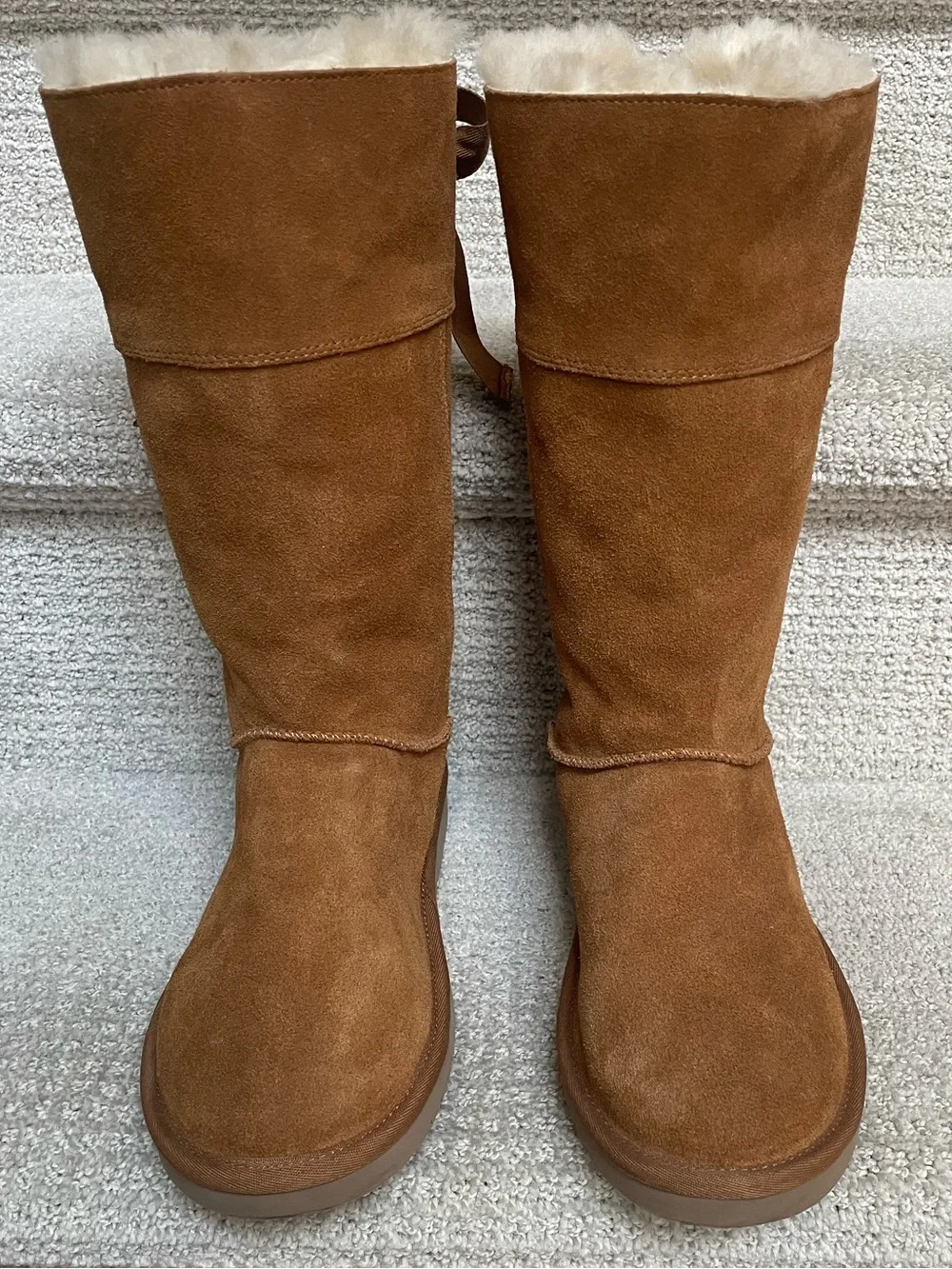 Koolaburra by UGG Womens Andrah Suede Faux Fur Boots Chestnut Size 7 Winter